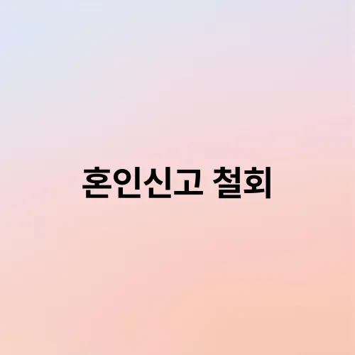 혼인신고 철회