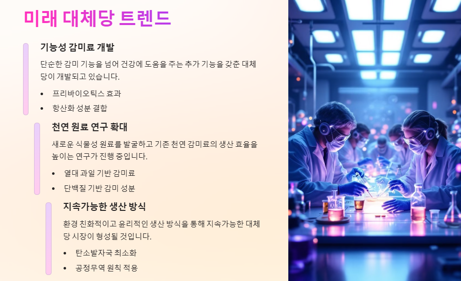 대체당 종류, 특징, 장단점 가격, 부작용 및 건강하게 이용하는 방법