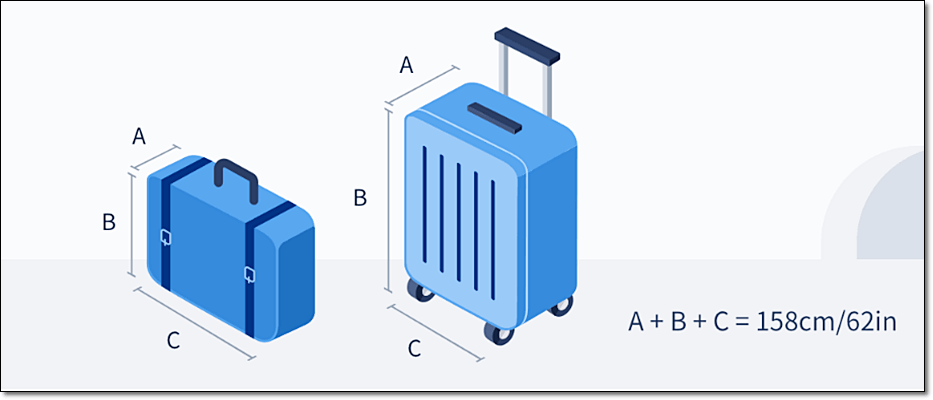 무료 위탁 수하물 크기
