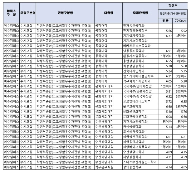 전남대 학생부종합 2 전형