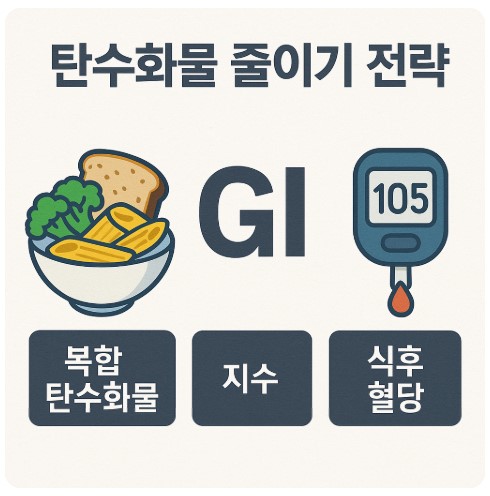 탄수화물 줄이기 전략 이미지