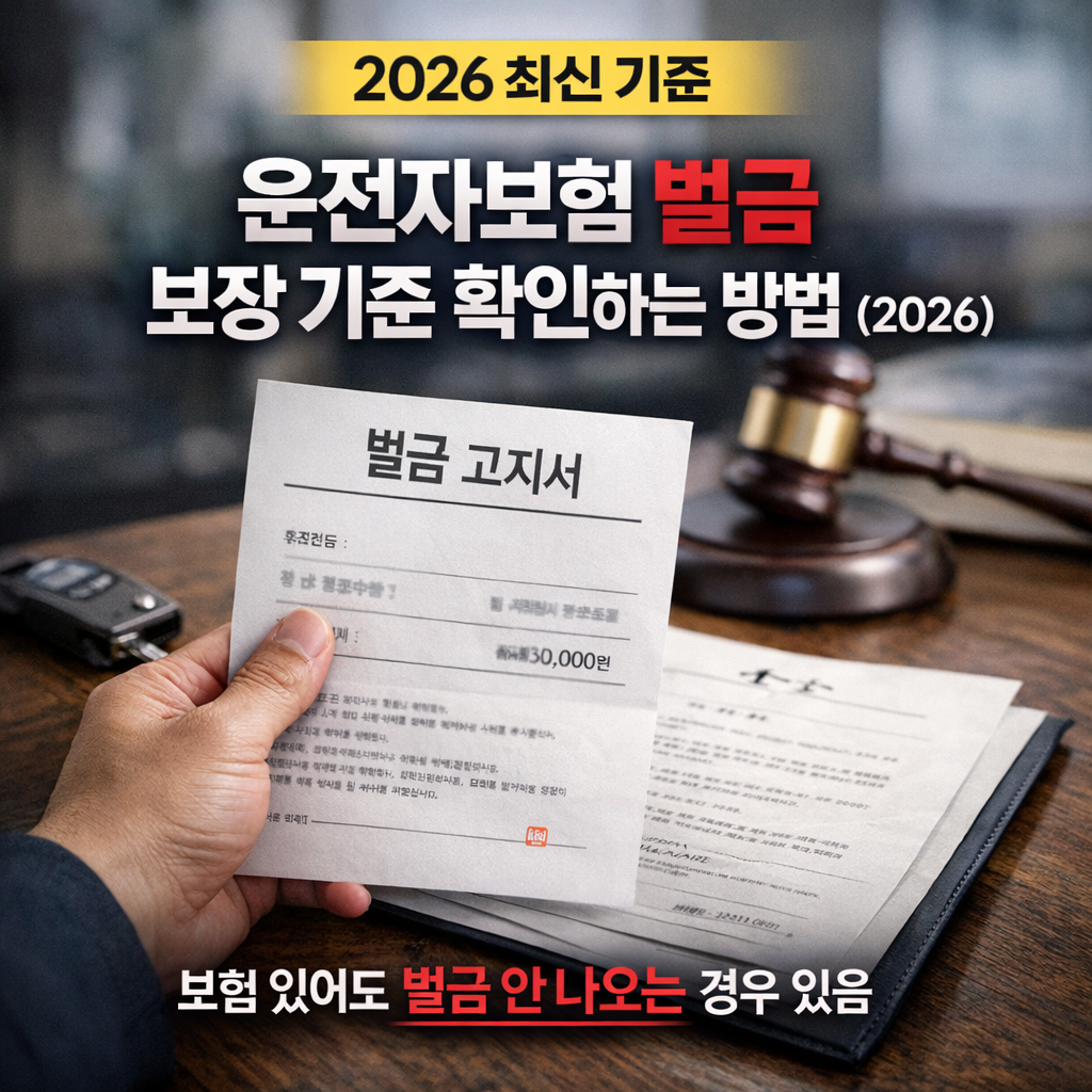 운전자보험 벌금 보장 기준 확인하는 방법 정리(2026)
