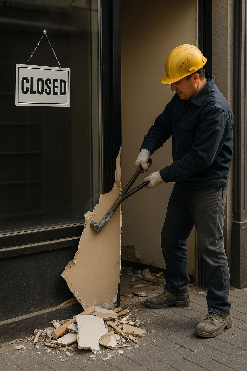 폐업한 상점 철거 모습