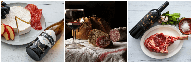 브리 치즈, 살라미, 스테이크 사진