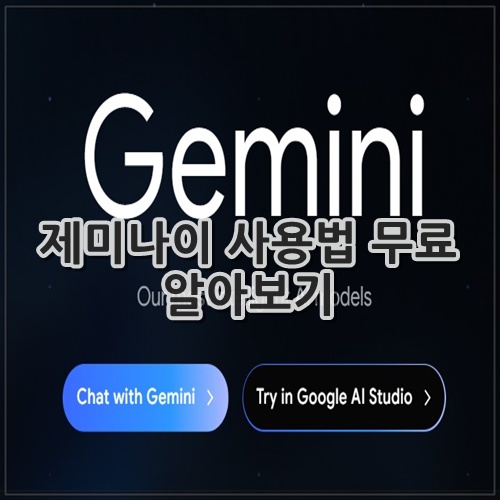 제미나이 사용법 무료 알아보기