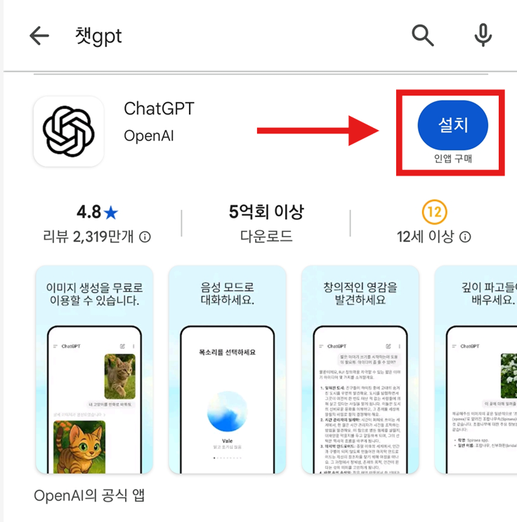 방법 4: 공식 ChatGPT 앱 찾기