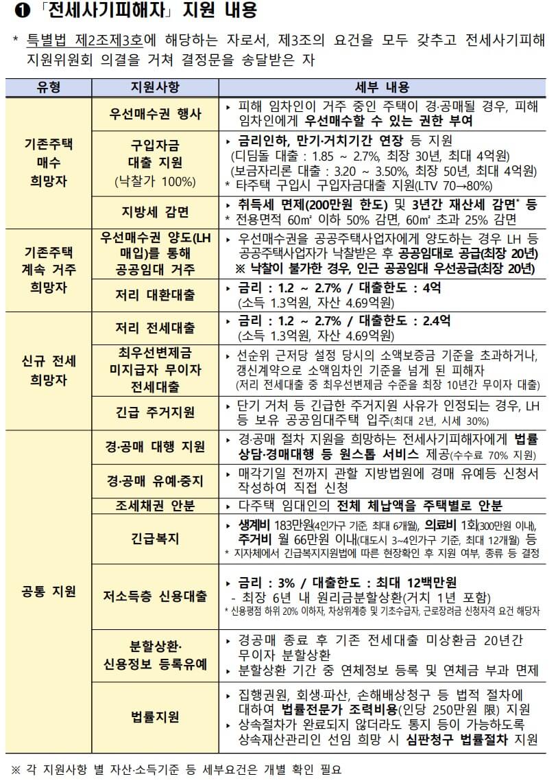 전세사기피해자 지원정책