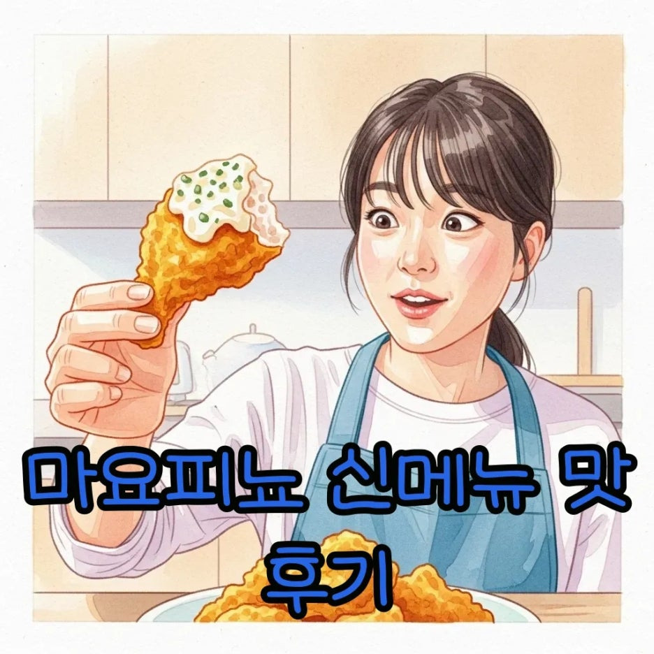 마요피뇨 치킨을 맛보는 행복한 순간
