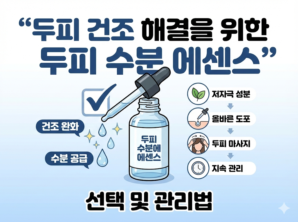두피 건조 해결을 위한 두피 수분 에센스 선택 및 관리법