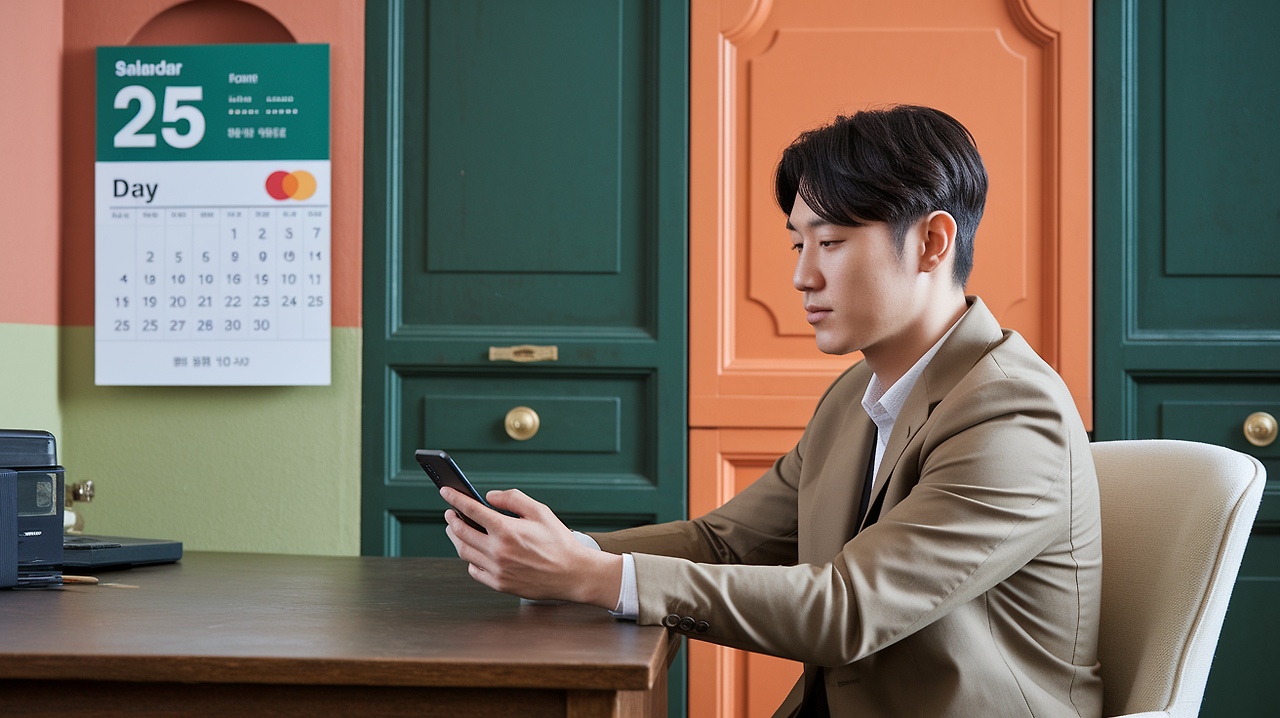 카드결재일 고민하고 있는 남자