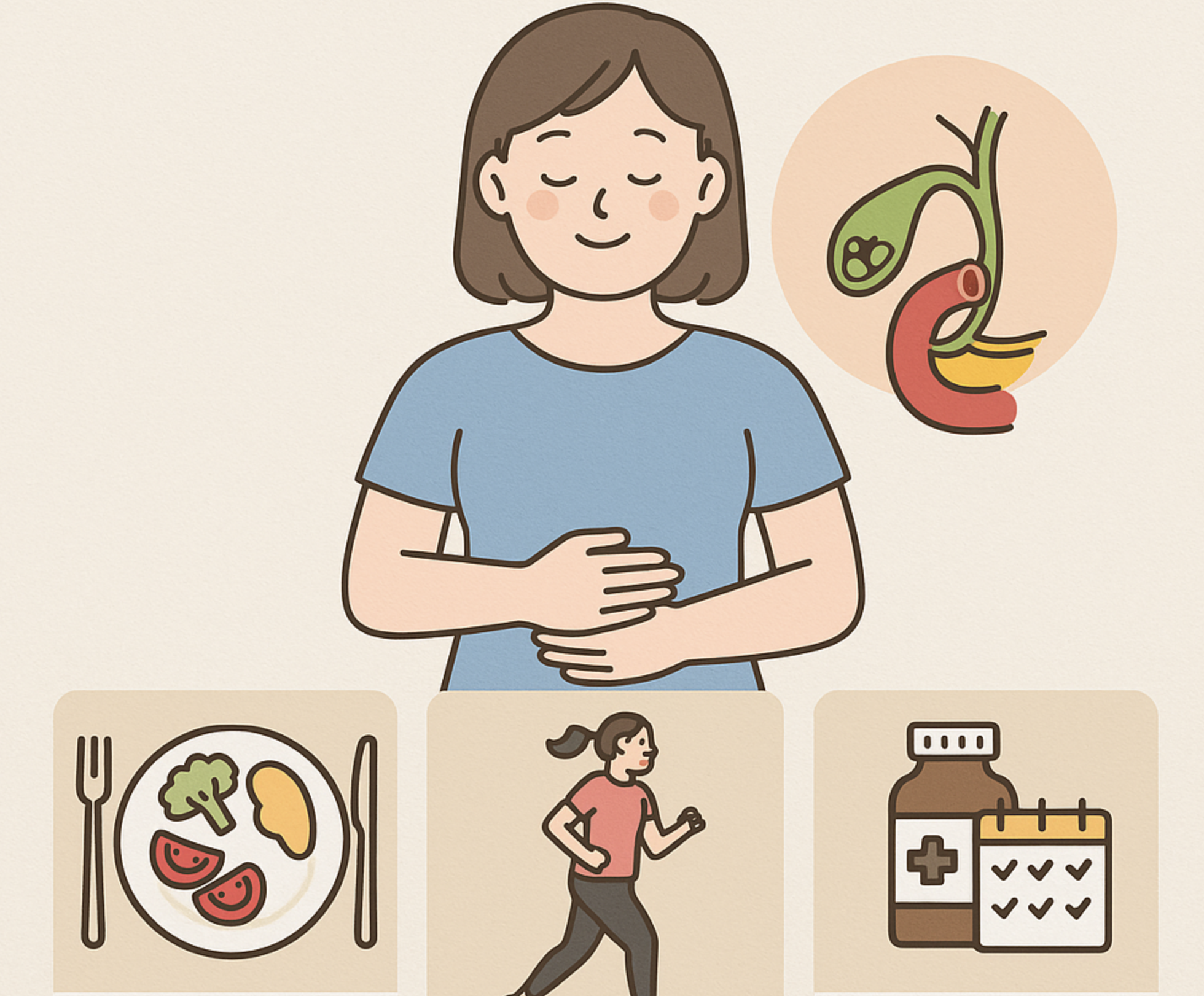 수술 후 담석 관리법 (식단, 회복운동, 재발예방 습관)