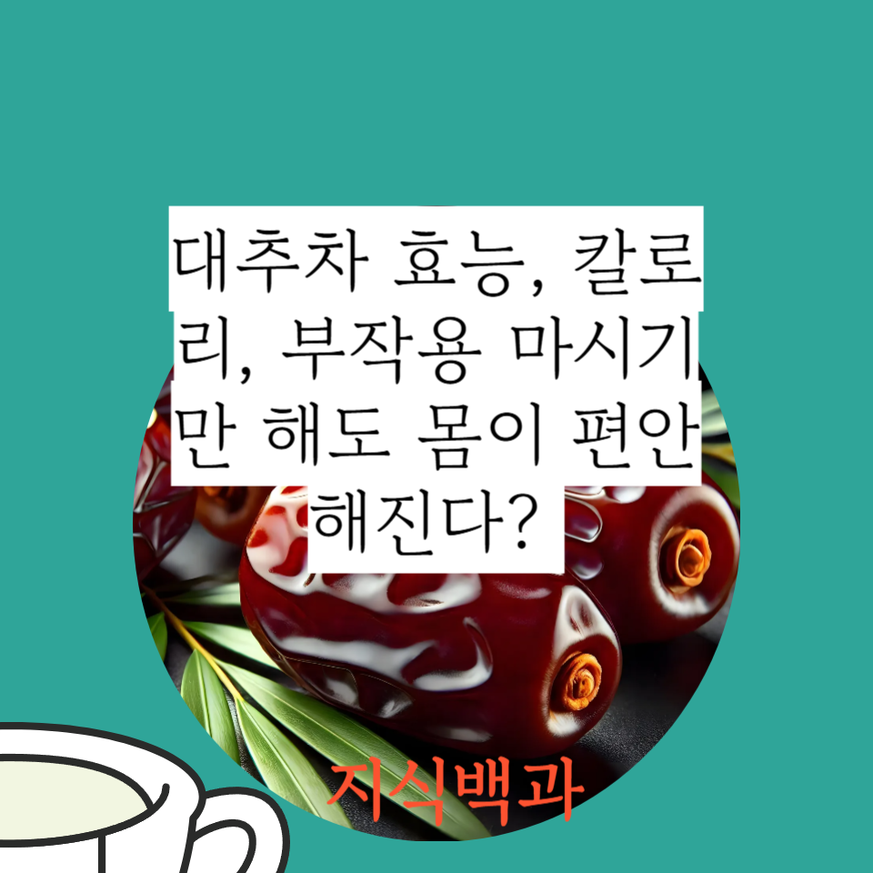 대추차 효능, 칼로리, 부작용 마시기만 해도 몸이 편안해진다?