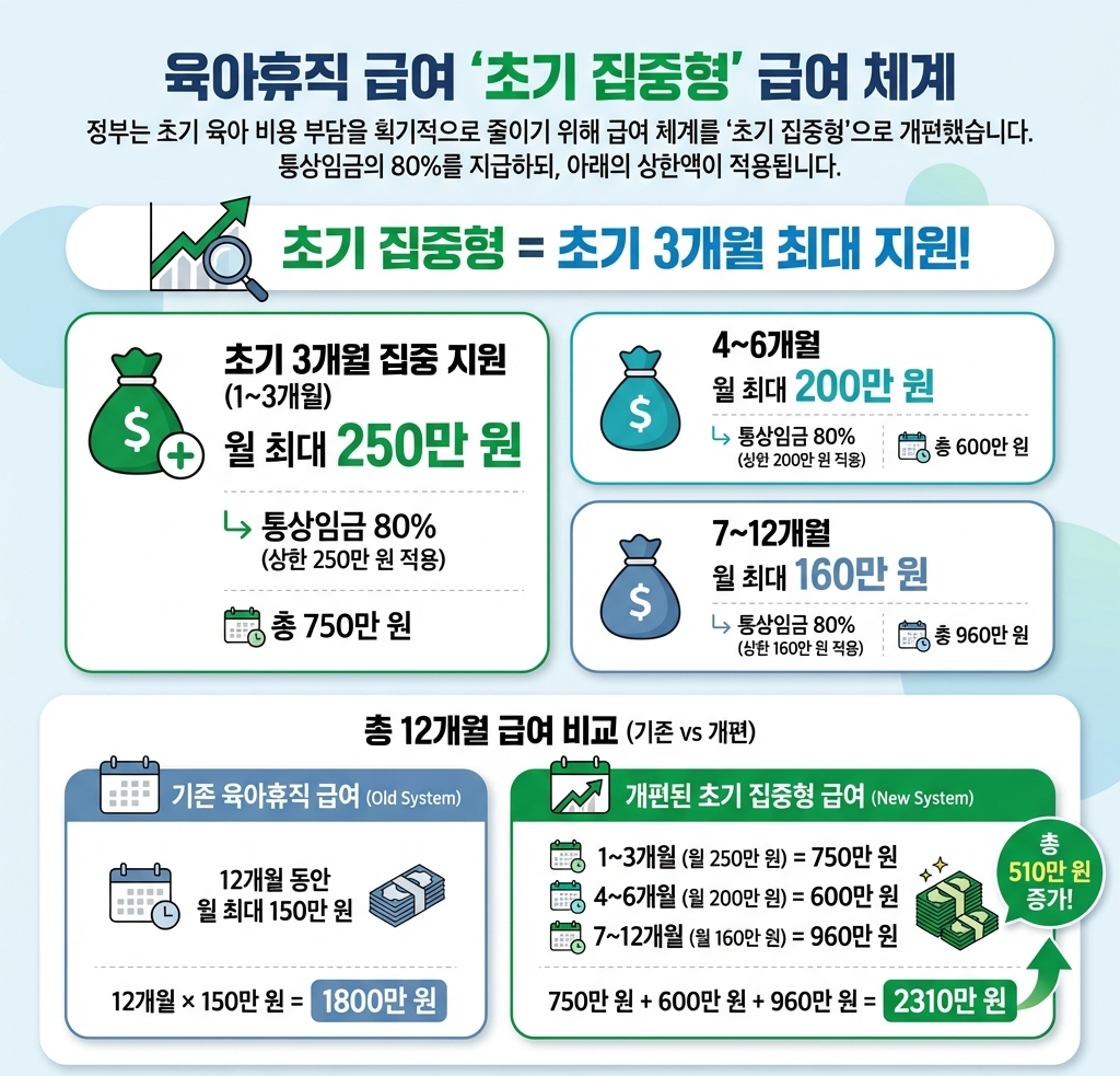 육아휴직급여_초기집중형_급여체계_요약인포그래픽