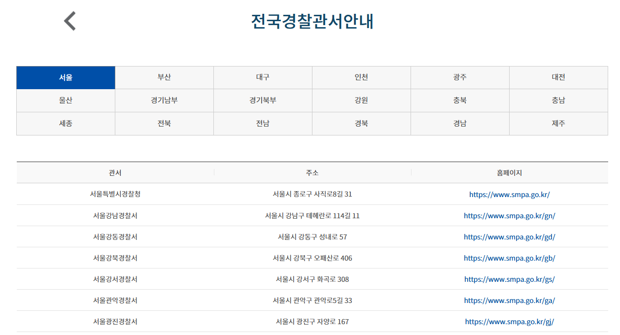전국-경찰서-주소-조회하기