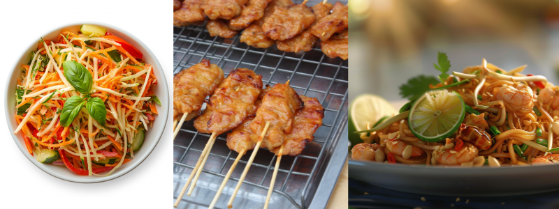 태국 쏨땀, 무삥, 팟타이 이미지