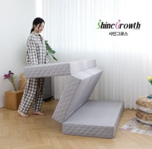 샤인그로스 (생활방수/항균) 3단 접이식 매트리스 HR폼 허리탄탄 아침개운 100% 국내산