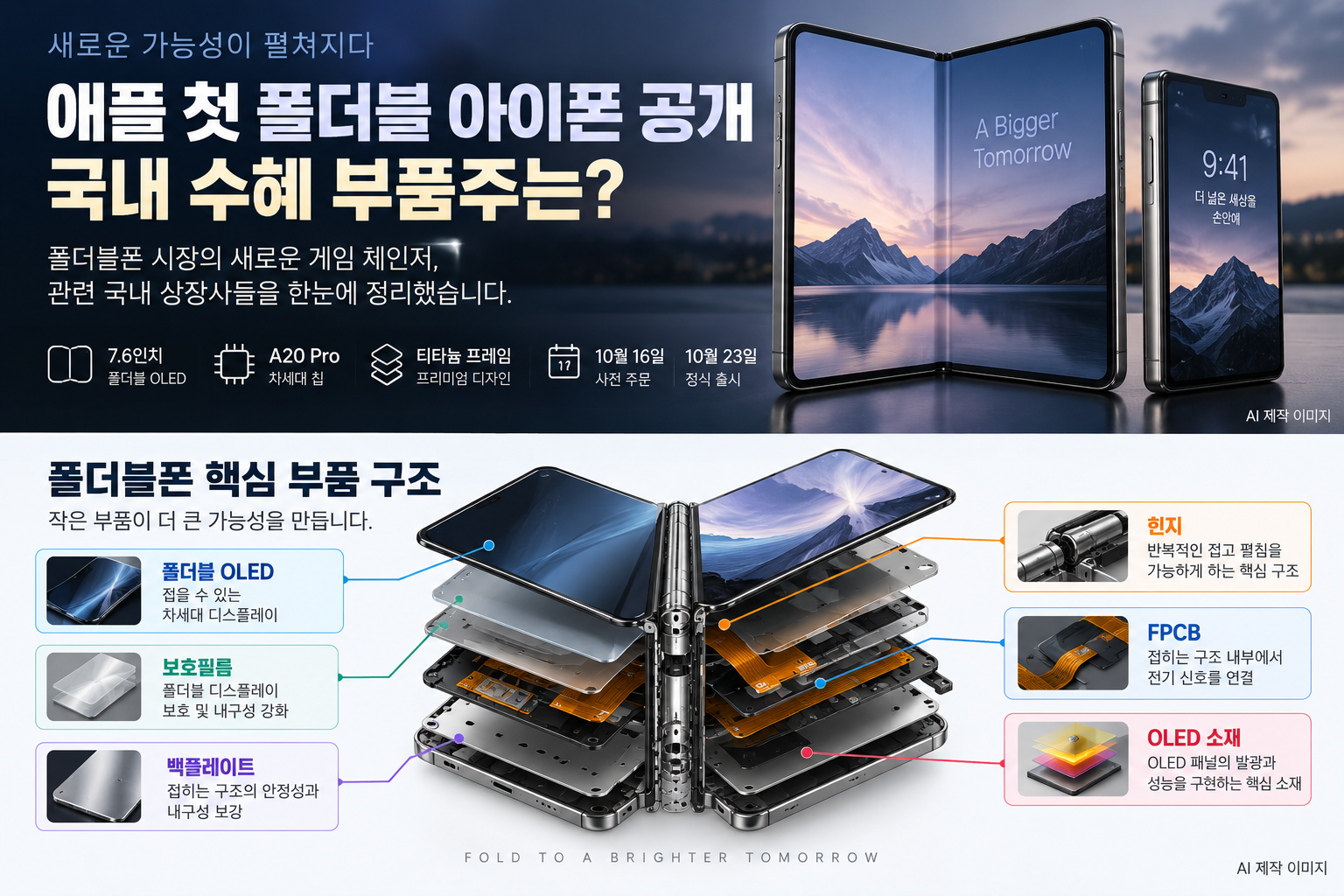 애플 첫 폴더블 아이폰 공개, 국내 수혜주는? 관련 부품주 총정리