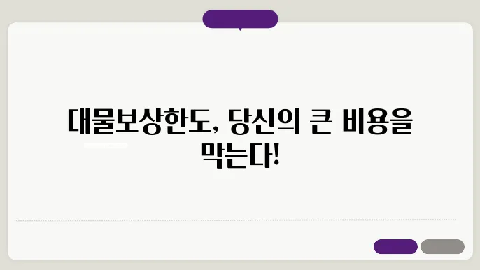 자동차 보험의 대물 보상 한도