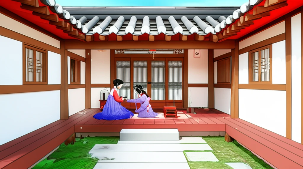 한옥 마당에서 치러지는 관례 혼례 제..
