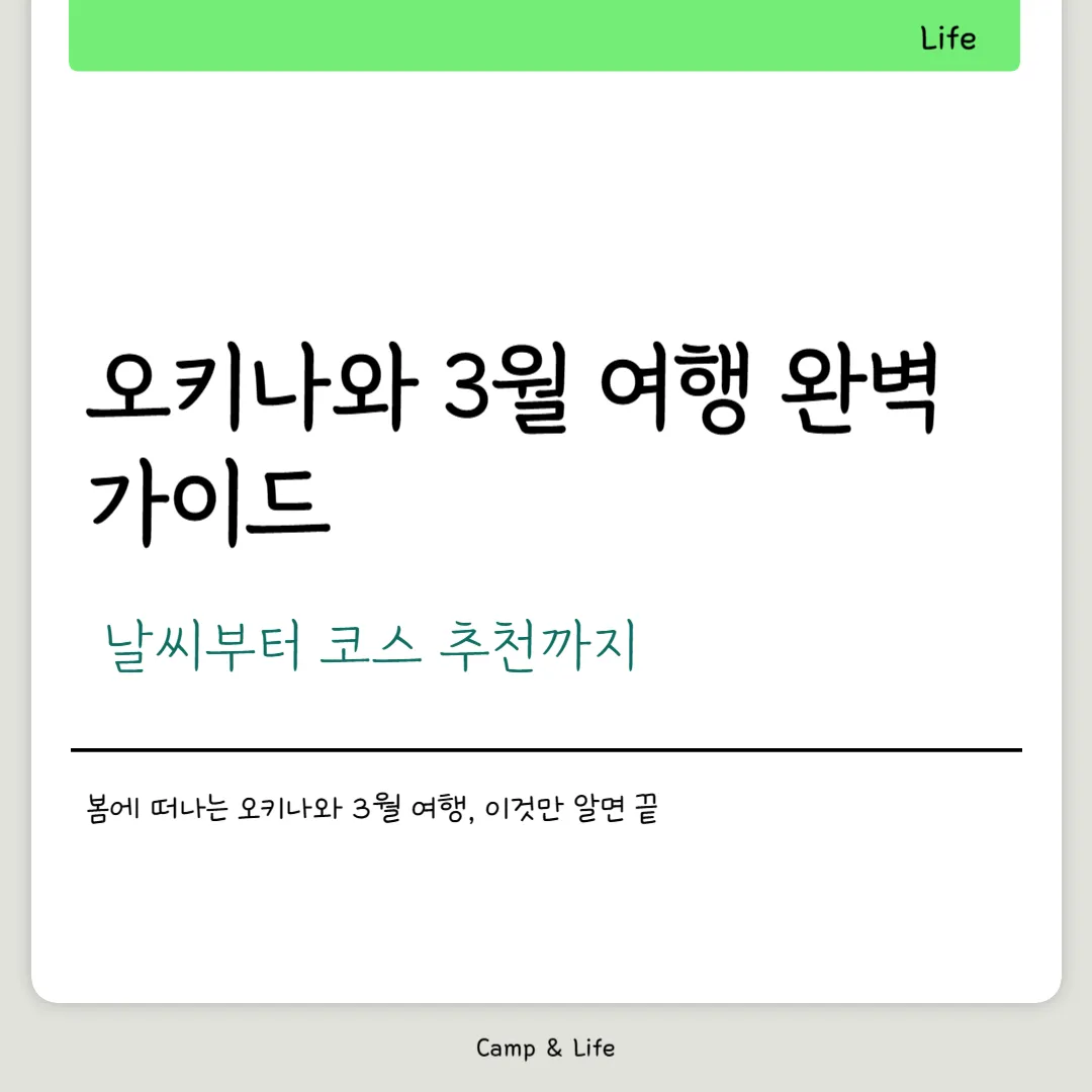 오키나와 3월 여행