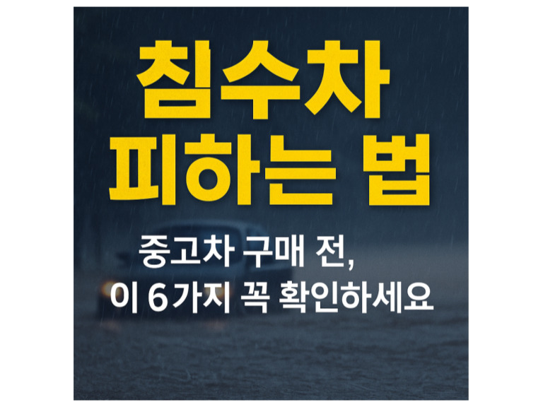 침수차 구매 피하려면 꼭 확인해야 할 6가지 체크리스트