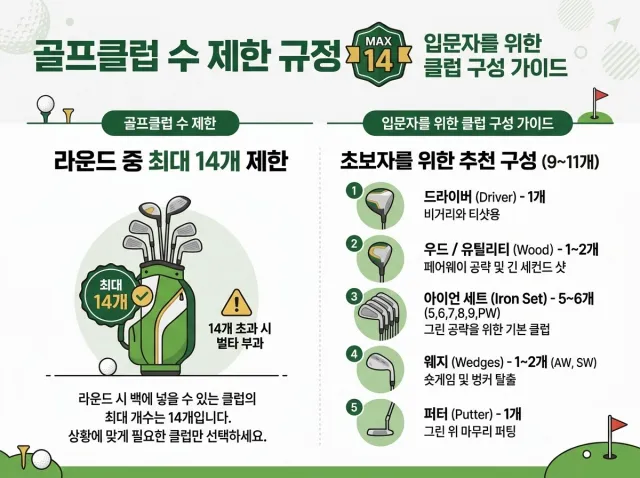 골프백 속 14개 클럽 제한 규칙과 구성법 설명 이미지