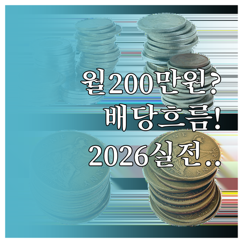 월 200만원 배당 현금흐름 2026..
