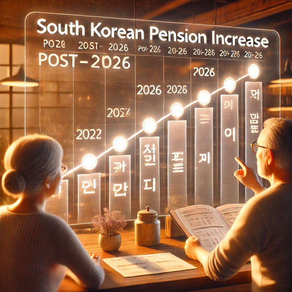 2026년 이후 연금 수령 증가 시점을 보여주는 그래프와 부부