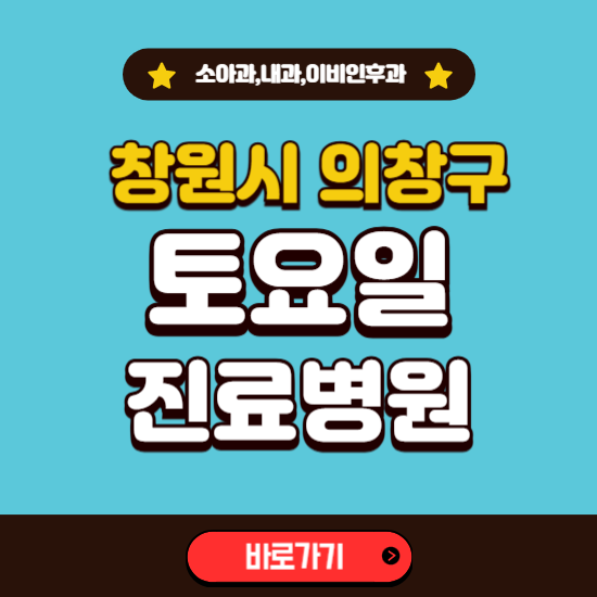 창원시 의창구 토요일 진료 병원 찾기 ❘ 주말 문여는 소아과, 내과, 이비인후과 리스트