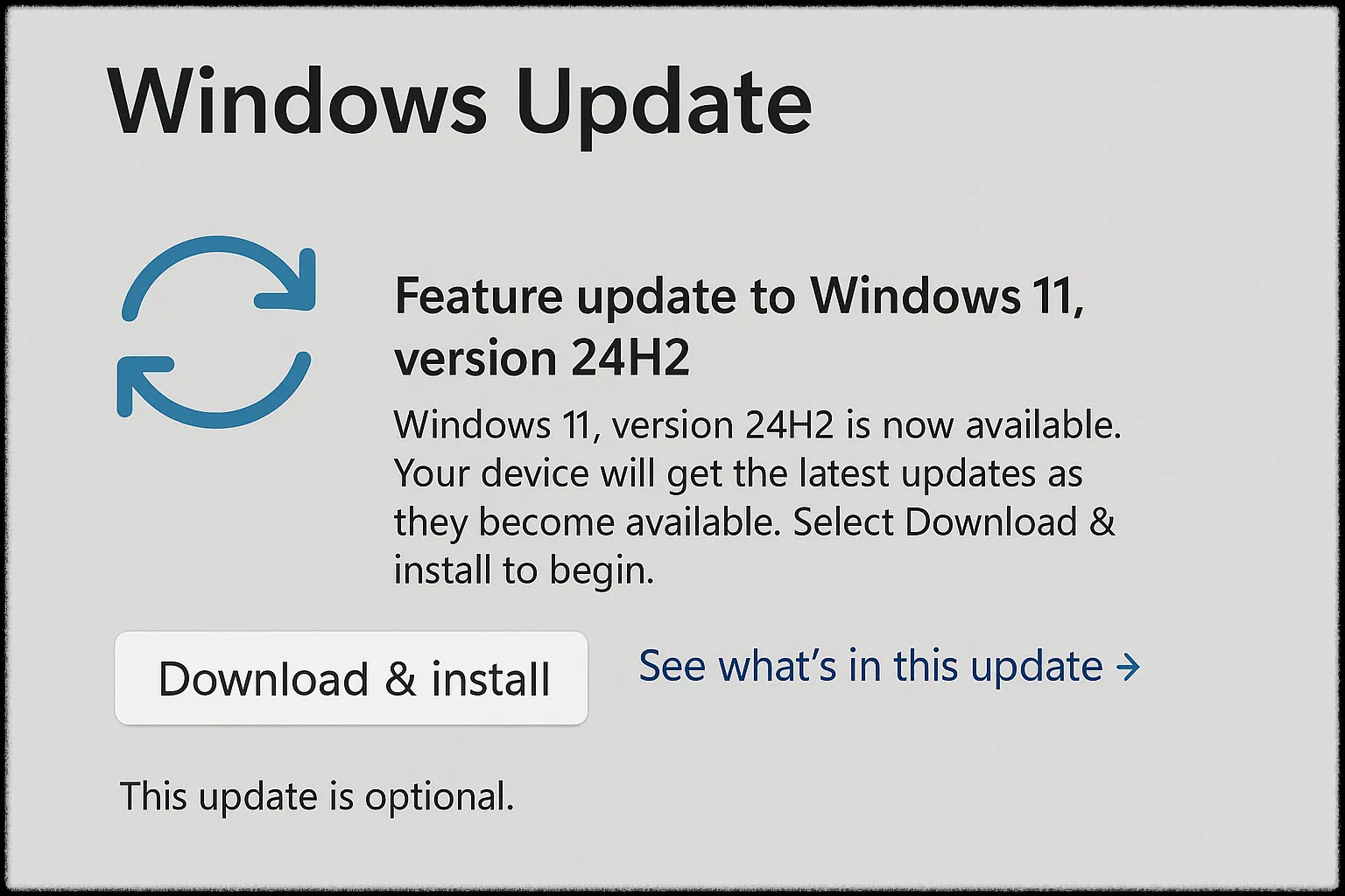 Windows 업데이트 설정 화면