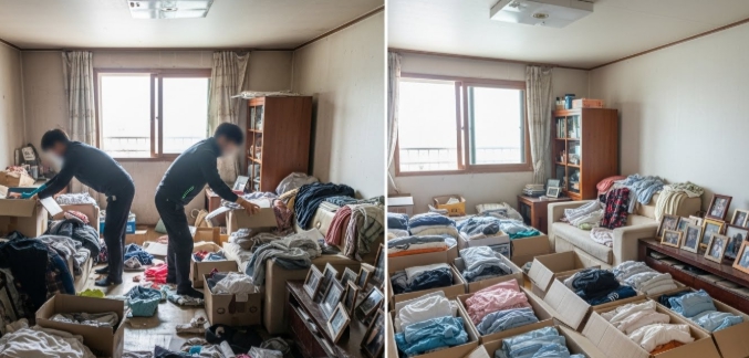 영월 고독사청소 및 정리중