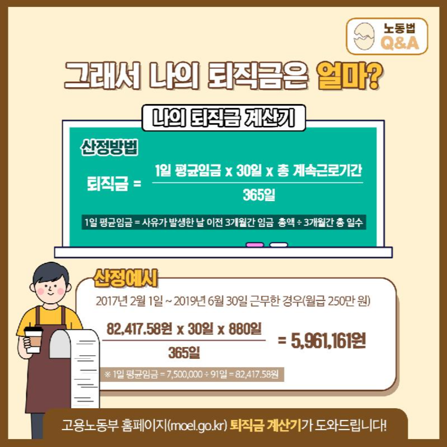 퇴직금 계산기 기본 개념