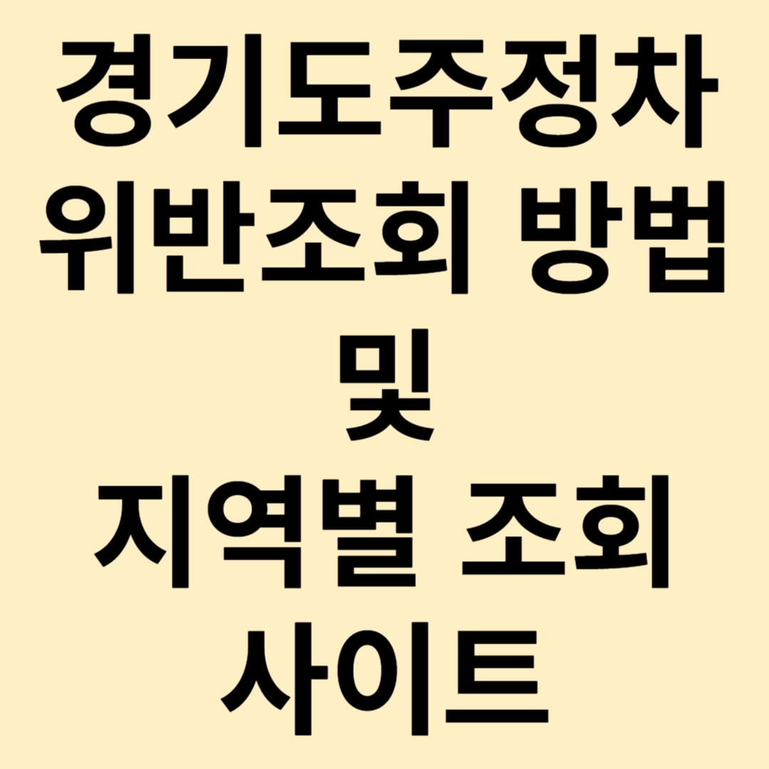 경기도주정차위반조회