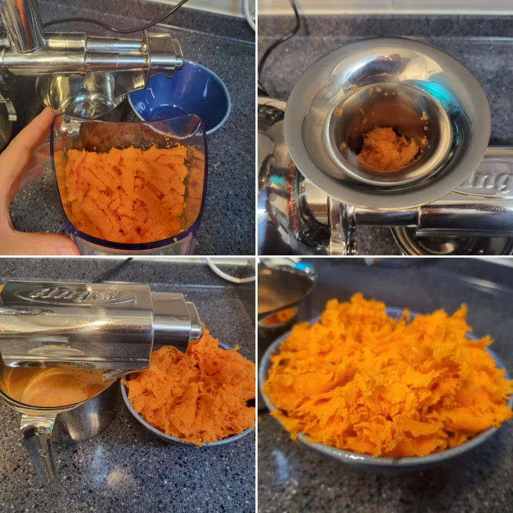 휴롬으로-착즙한-당근-찌거기를-엔젤녹즙기로-재착즙