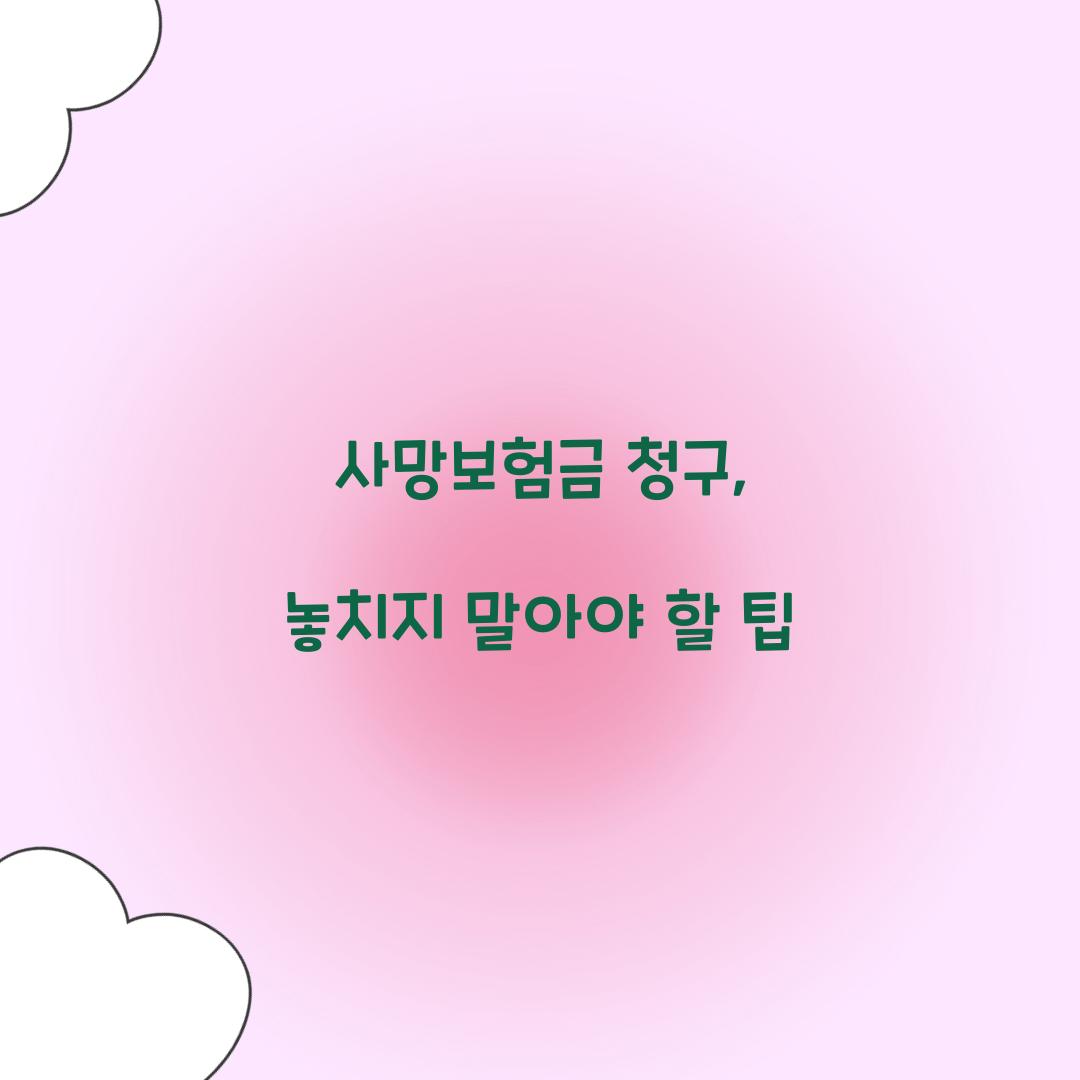 사망보험금 청구