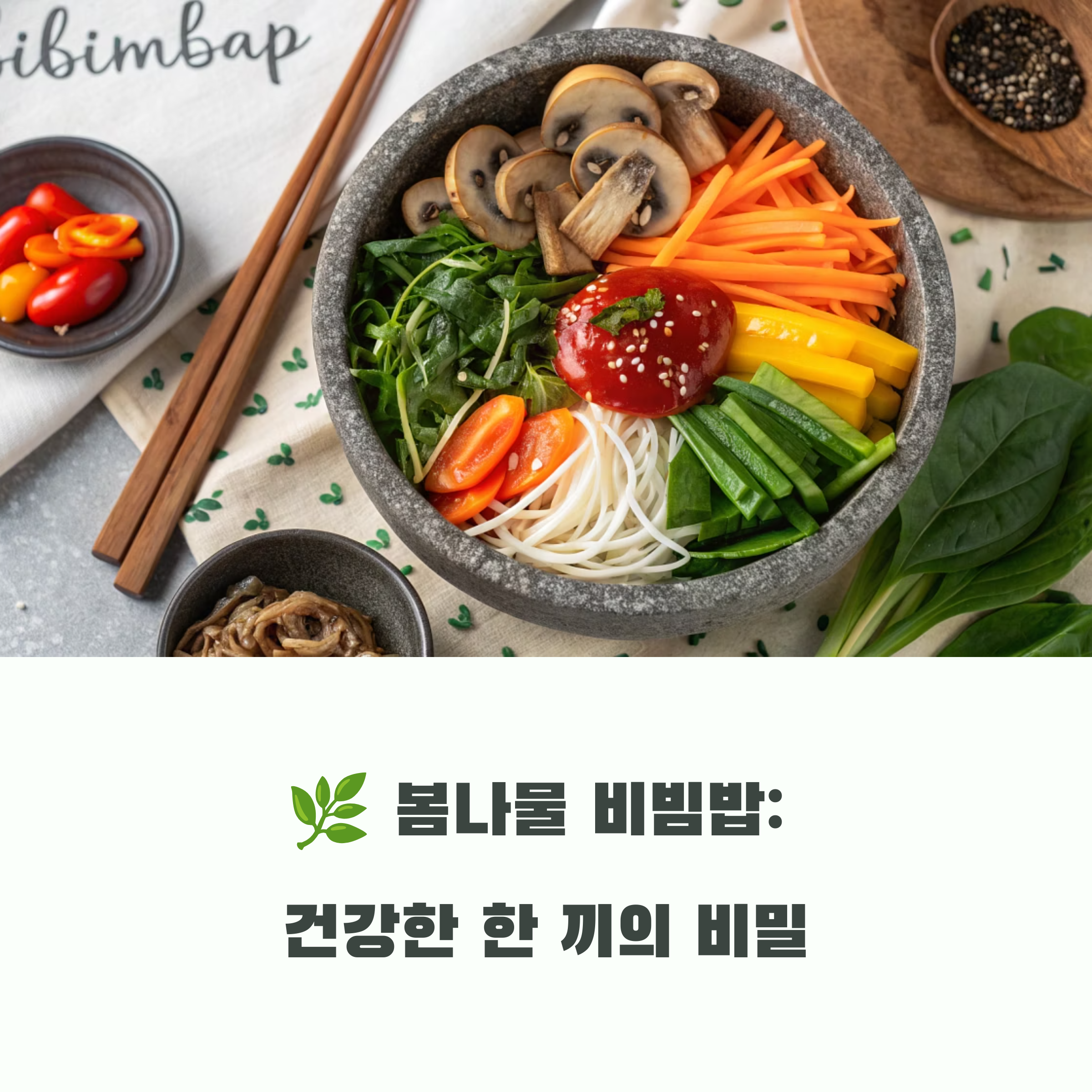 혼자 먹어도 맛있는 봄나물 비빔밥 비법 공개