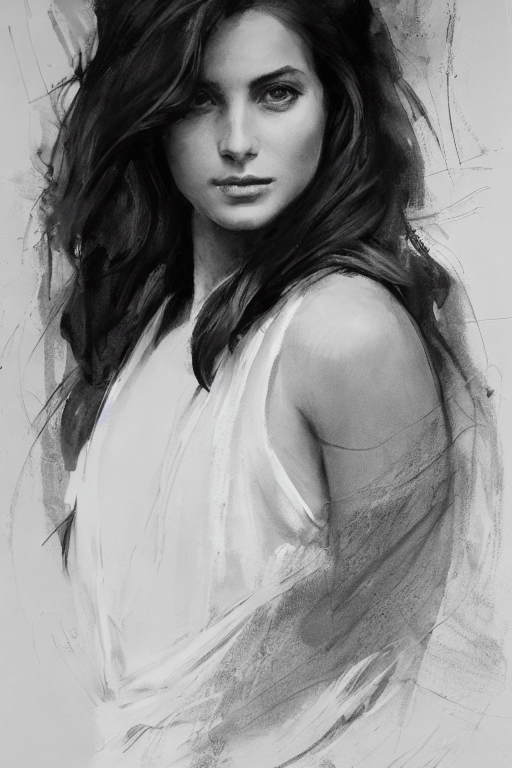 Playground AI로 생성한 그림(3) - 지긋이 바라보는 여성