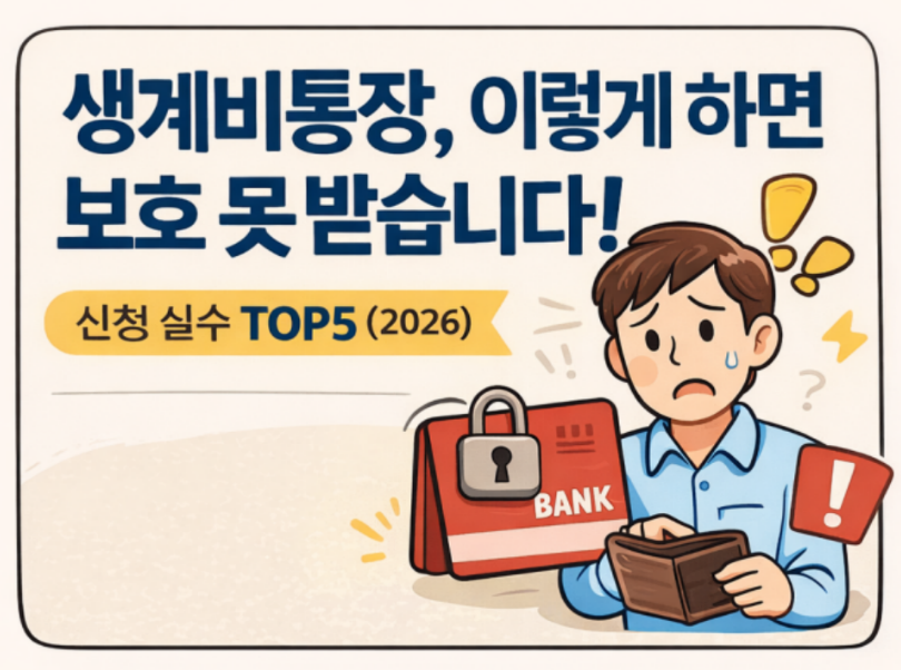생계비통장 신청 실수