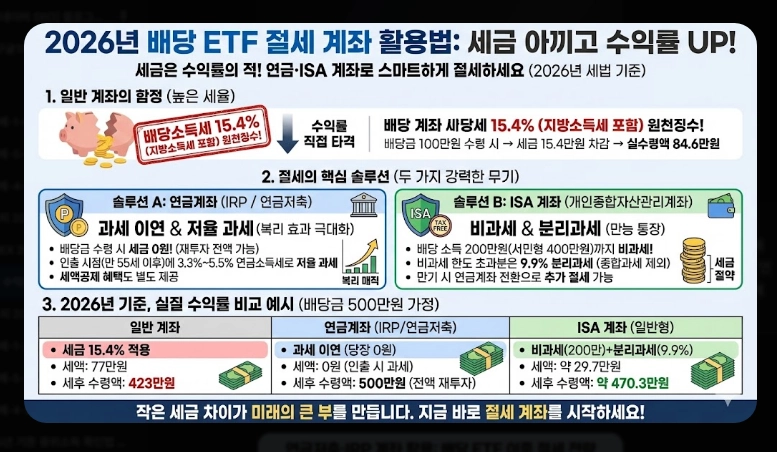 고배당 코스피 ETF TOP 5 [2026년] 종류별 특징 비교 및 절세 계좌 활용법