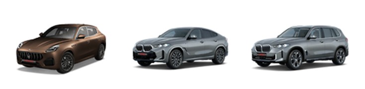 수입 중형 SUV 가솔린(휘발유) 연비 / 가격 비교 2023 마세라티 그레칼레 2024 BMW X6(3세대) 2024 BMW X5(4세대)