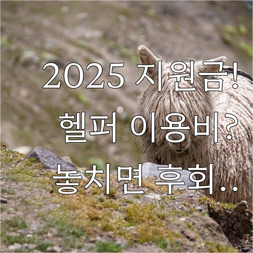 화성시 2025 축산 헬퍼 이용비 젖..