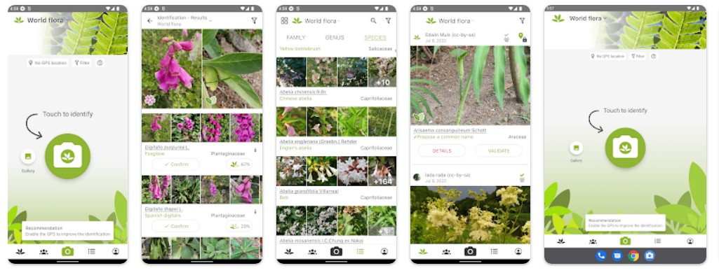 PlantNet Plant Identification앱 기능