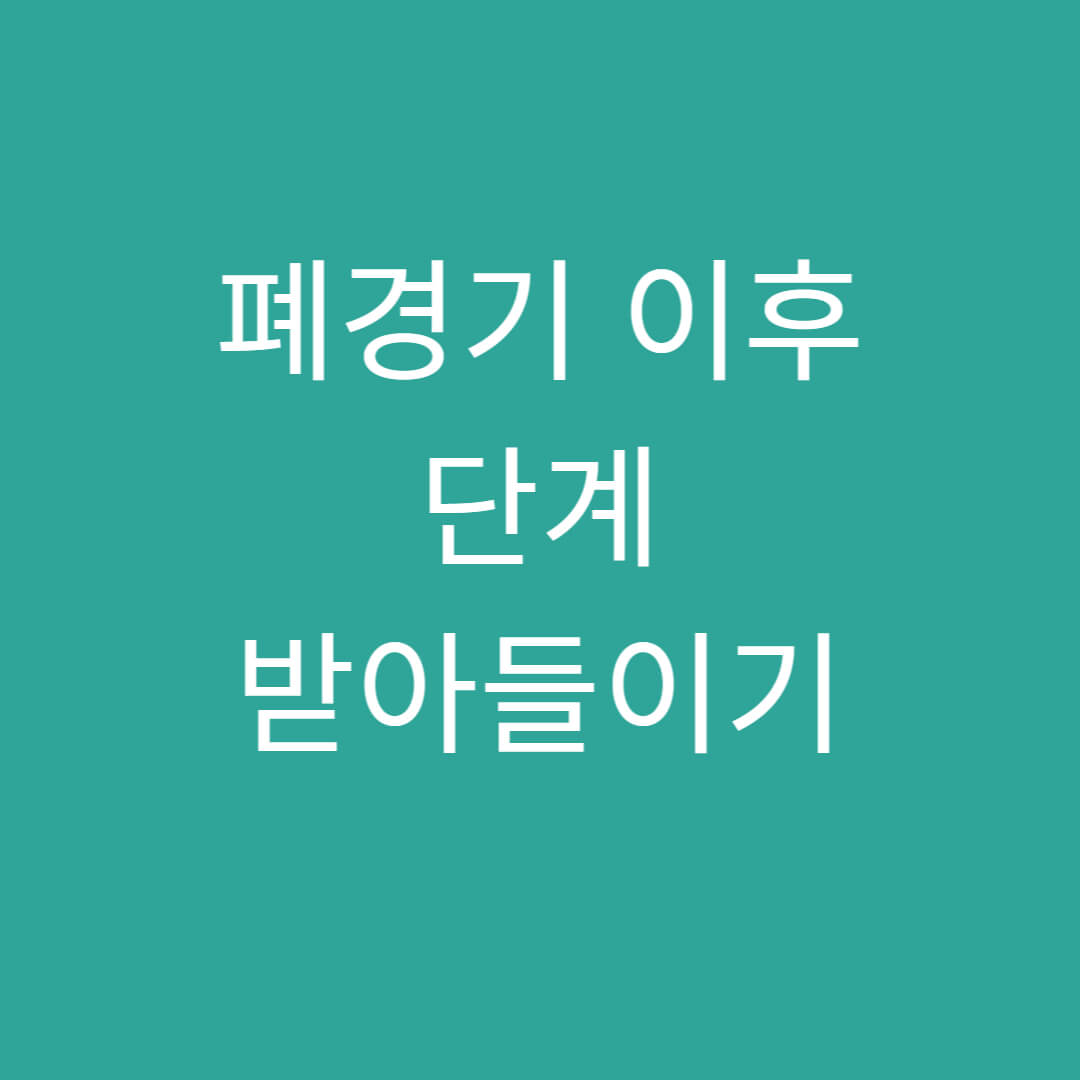 폐경기 이후 단계 받아들이기