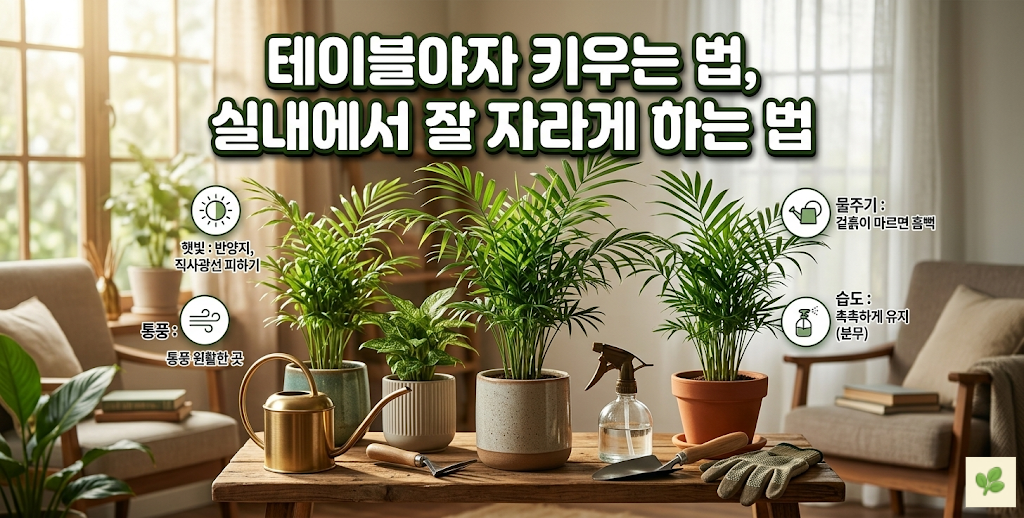 테이블야자 키우는 법, 실내에서 잘 자라게 하는 법