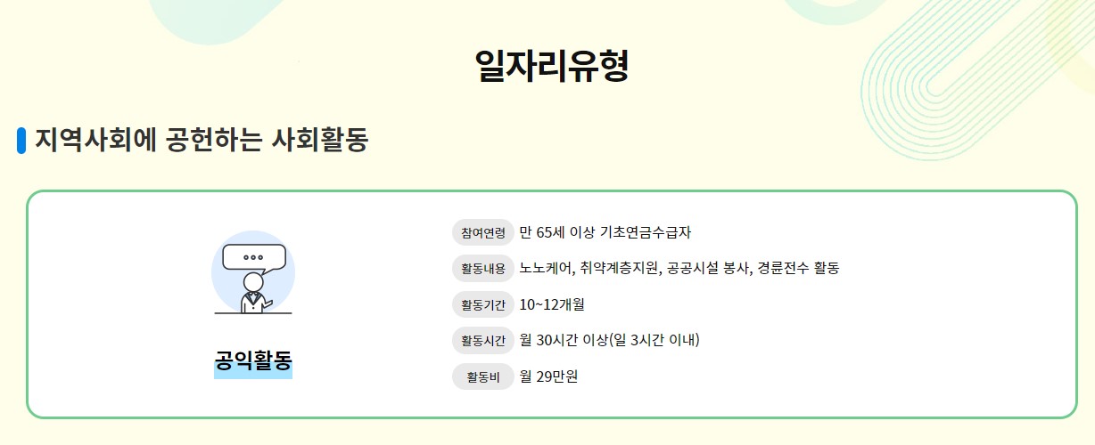 노인일자리 여기 신청자격 신청방법 급여