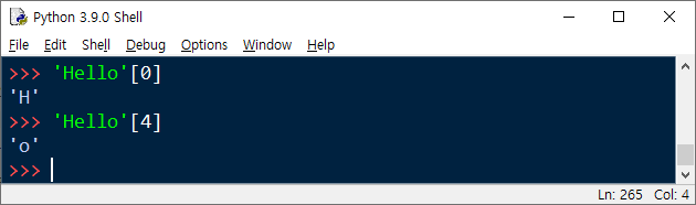 파이썬 문자열 인덱싱 연산