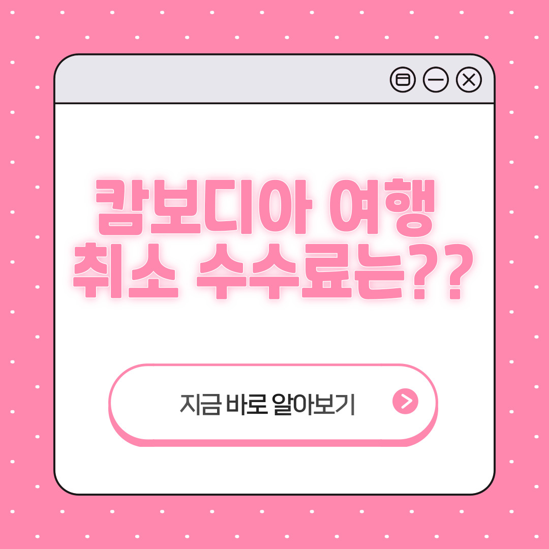 캄보디아 여행취소