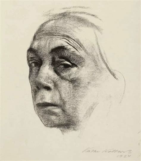 케테 콜비츠, 자화상(Selbstbildnis, 석판화, 1924)
