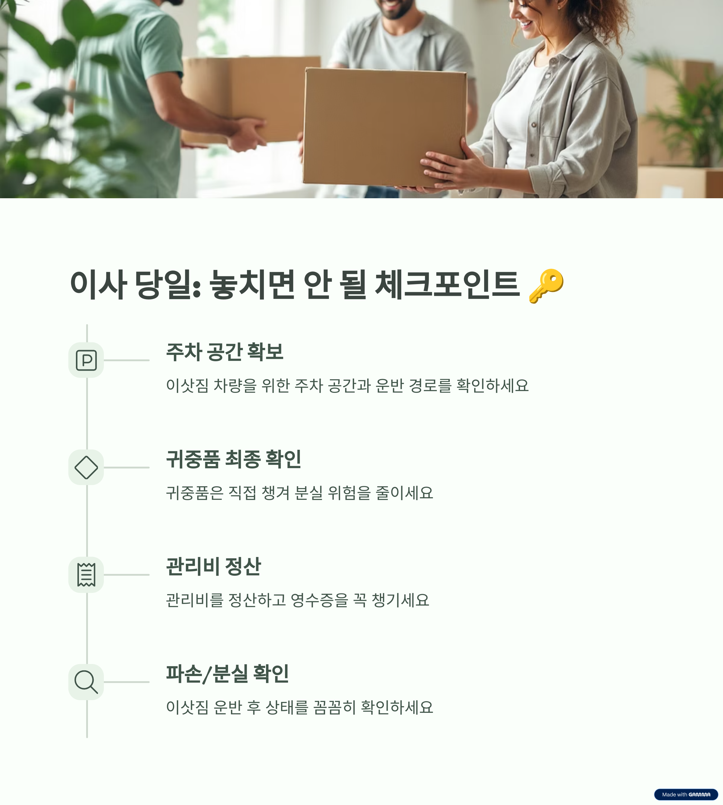이사 당일 놏치면 안 될 체크포인트