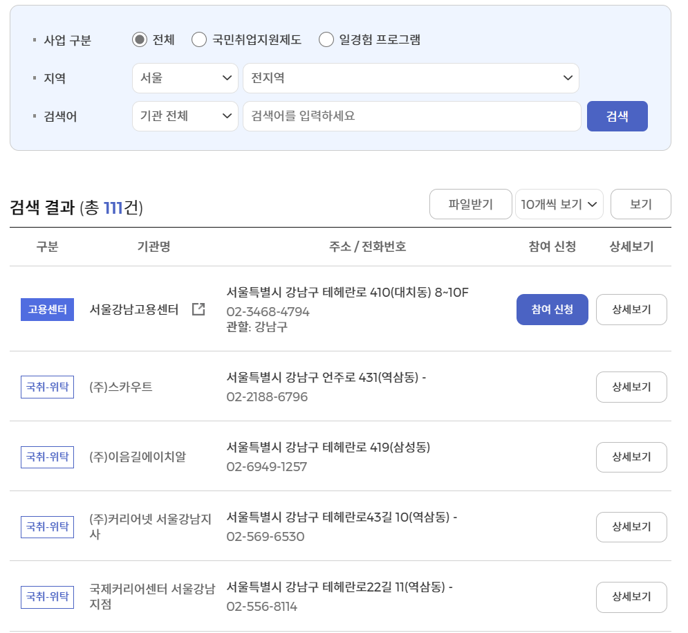 고용노동부 사무실 위치